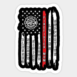 Firefighter Mom Flag Sticker